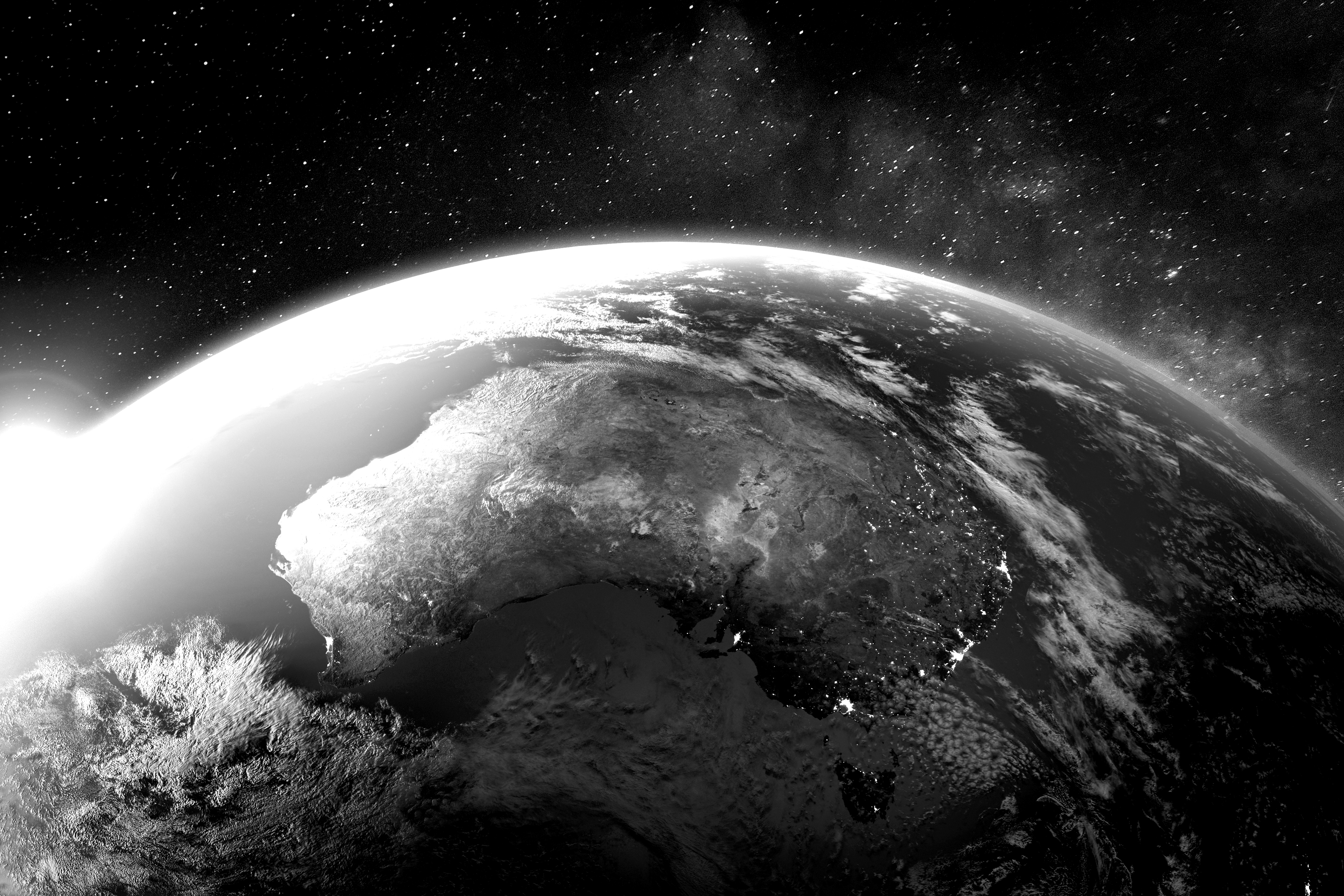 The earth with Australia in view from space 