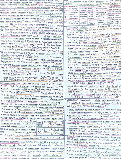 Close up view of very detailed and neat handwritten notes on mathematical and computing concepts